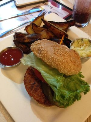 TEMPEH BURGER
Noble Bean tempeh grilled and served on a whole-wheat bun with caramelized onions, tomato, lettuce, pickle & chipotle mayo 13.25 at Aux Vivres - St Laurent in Montreal