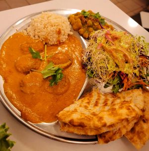 Malai Kofta Thali at Aux Vivres - St Laurent in Montreal