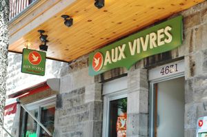 Exterior of Aux Vivres. at Aux Vivres - St Laurent in Montreal