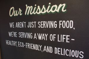 The ethics behind their message at Aux Vivres - St Laurent in Montreal