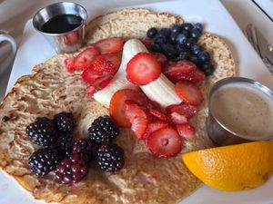 Golden Pancakes  at Aux Vivres - St Laurent in Montreal