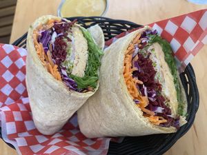 Dragon wrap with tempeh   at Aux Vivres - St Laurent in Montreal