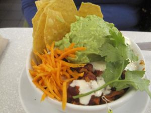 Chili. Yummy. at Aux Vivres - St Laurent in Montreal