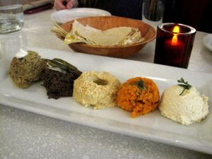 Aux Vivres meze. A nice way to get a bite of different specialties. at Aux Vivres - St Laurent in Montreal