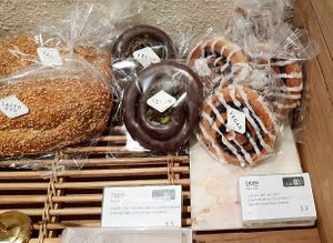Selection of a few vegan bakery goods at Doco - City Farm House Cafe in Busan