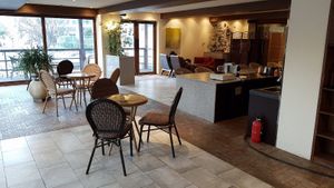 Interior of location - second floor at Doco - City Farm House Cafe in Busan