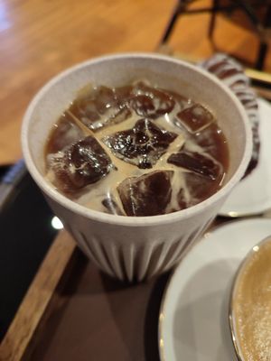 Iced americano #Veganuary at Doco - City Farm House Cafe in Busan