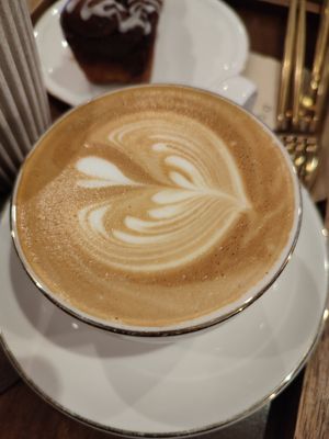 Coffee latte #Veganuary at Doco - City Farm House Cafe in Busan