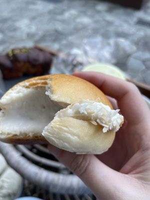 This coconut bun might not look like  much, but oh boy was it delicious   at Doco - City Farm House Cafe in Busan