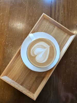Latte with Oat Milk at Doco - City Farm House Cafe in Busan
