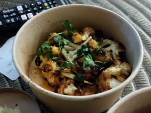 Sad serve of firecracker cauliflower €6 at Wagamama in St Julians