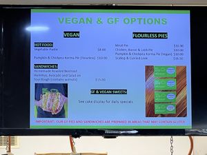 Vegan options   at Apollo Bay Bakery in Apollo Bay