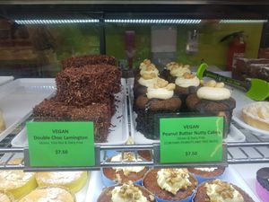 Vegan cakes at Apollo Bay Bakery in Apollo Bay