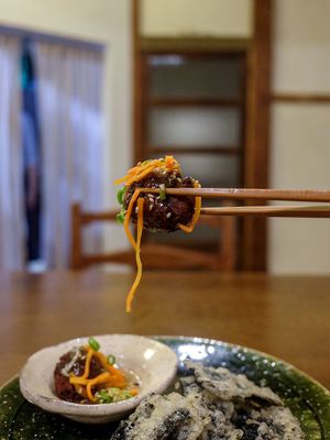 Vege ball is a must-try here at Itadakizen Colline de Tara in Nagoya