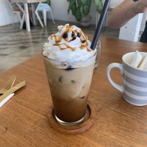 Iced Caramel macchiato   at I Am Vegan Babe in Canggu