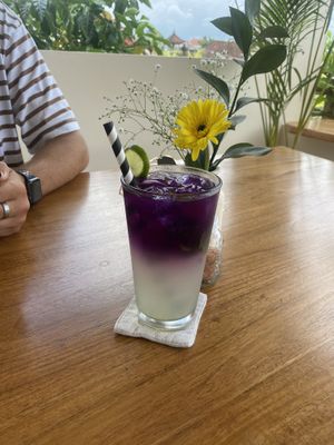 My cold drink  at I Am Vegan Babe in Canggu