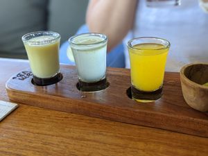 Ginger shot at I Am Vegan Babe in Canggu