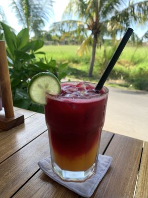 Refreshing juice with beets  at I Am Vegan Babe in Canggu