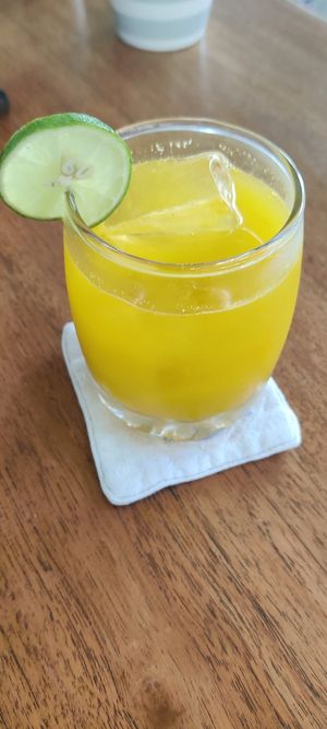 Orange juice at I Am Vegan Babe in Canggu