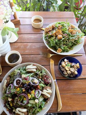 Falafel bowl and tempeh salad  at I Am Vegan Babe in Canggu
