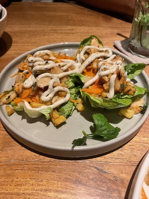 Shrimpless entrée ! AMAZING   at I Am Vegan Babe in Canggu