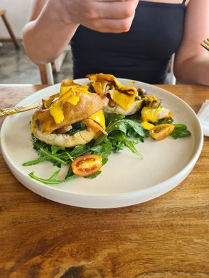 With bacon on the top   at I Am Vegan Babe in Canggu