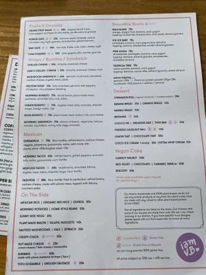 Menu   at I Am Vegan Babe in Canggu