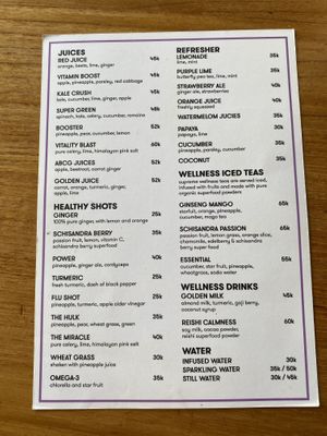 Drinks menu   at I Am Vegan Babe in Canggu