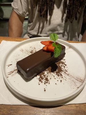 Vegan twix bar (more like a cheesecake but still delicious)  at I Am Vegan Babe in Canggu