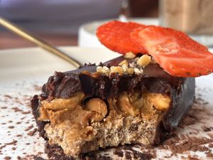 Check out the inside of the Sneakers. Heaps of peanuts and soft caramel. Amazing!!  at I Am Vegan Babe in Canggu