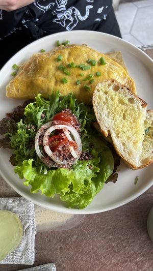 Mushroom and cheese omelette - so good!!  at I Am Vegan Babe in Canggu