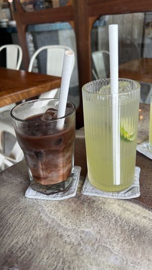 Iced chocolate, lemonade (delicious, I recommend!)  at I Am Vegan Babe in Canggu