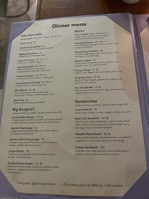 Menu (1/2)  at I Am Vegan Babe in Canggu