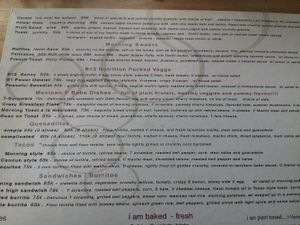 Breakfast menu at I Am Vegan Babe in Canggu