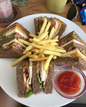 Club sandwich at I Am Vegan Babe in Canggu