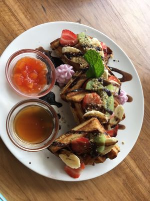 Vegan waffles 💕 at I Am Vegan Babe in Canggu