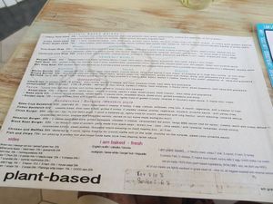 Lunchtime menu at I Am Vegan Babe in Canggu