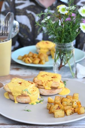 Tofu hollandaise at I Am Vegan Babe in Canggu