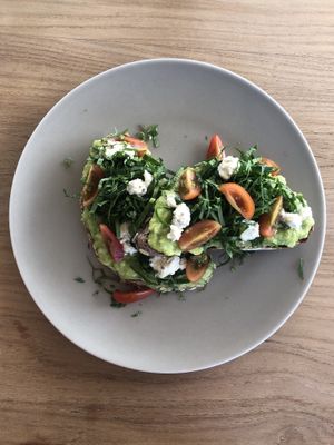 Guac on toast at I Am Vegan Babe in Canggu