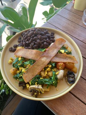 breakfast, paid extra to sub toast for beans (no gf bread here) at I Am Vegan Babe in Canggu