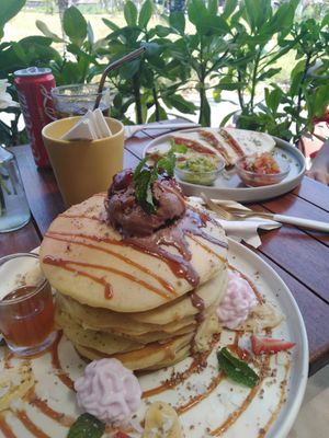 Amazing pancakes at I Am Vegan Babe in Canggu
