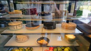 cake display case at I Am Vegan Babe in Canggu