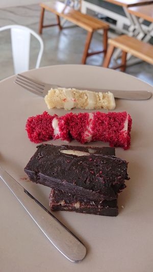 assorted cakes at I Am Vegan Babe in Canggu