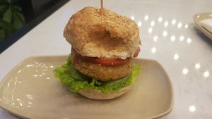 The VG's Hamburger Chickpease & Lentils at Vegan Garden - Tan Phong in Ho Chi Minh City