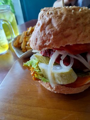 Vegan burger. at Vegan Garden - Tan Phong in Ho Chi Minh City