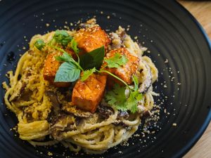 Vegan Carbonara at Vegan Garden - Tan Phong in Ho Chi Minh City