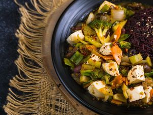 Mapo Tofu with special rice at Vegan Garden - Tan Phong in Ho Chi Minh City