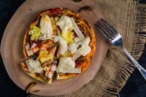 Cheesy pizza pita at Vegan Garden - Tan Phong in Ho Chi Minh City