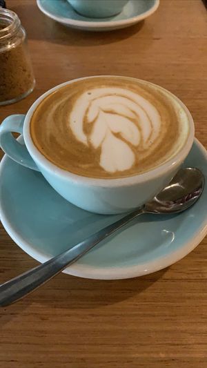 Almond milk coffee, really good!!  at Felix For Goodness in Brisbane