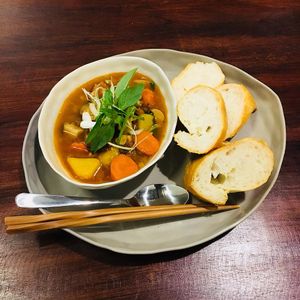 One of the main course: Tempeh Ragout at Vegan Zone in Hoi An